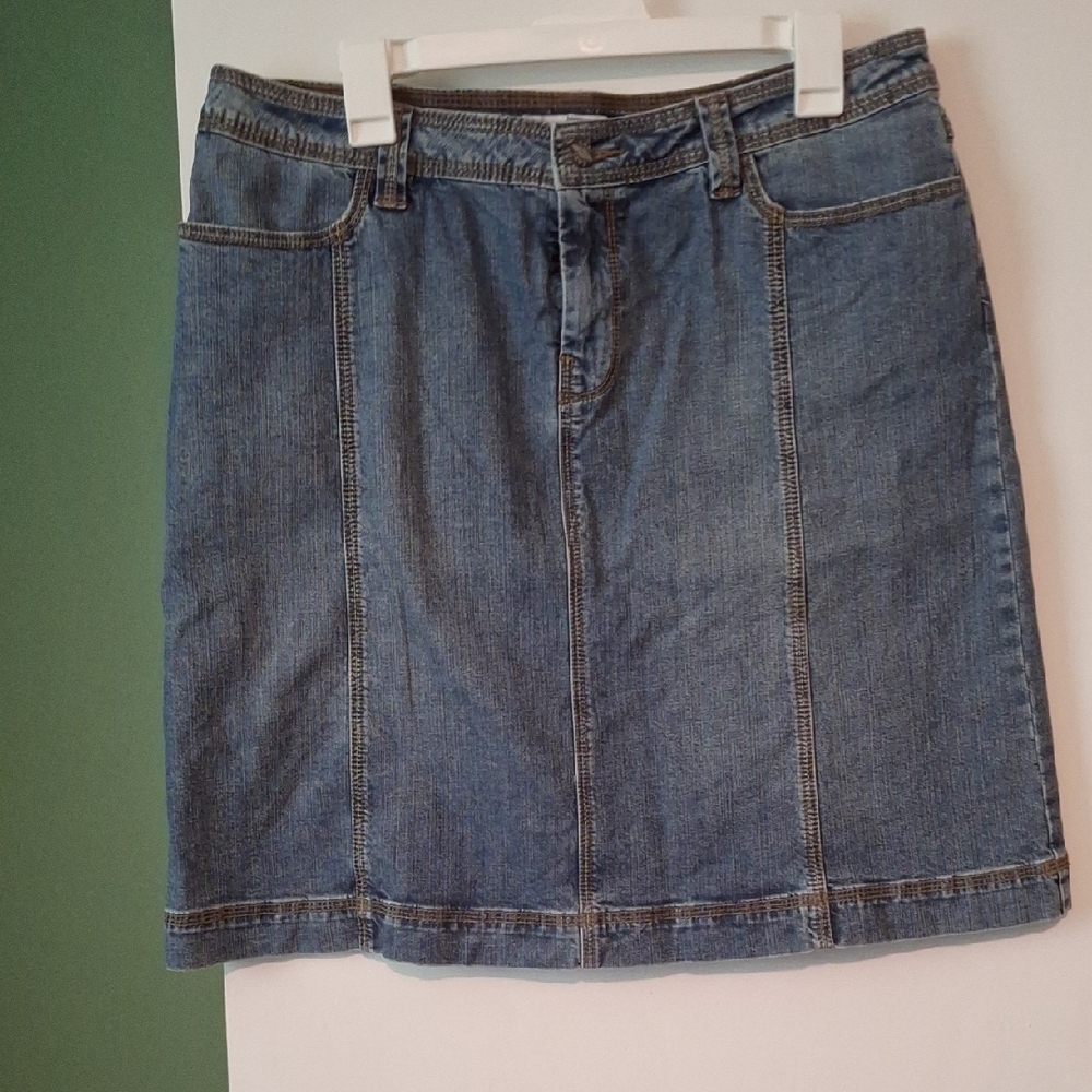 CAbi Blue Mini Skirt Casual Workwear